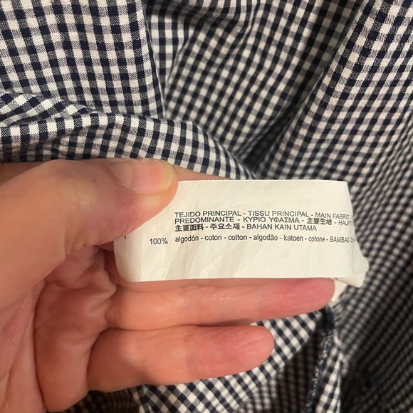 Zara Trafaluc Navy and White Checkered babydoll dress - Picture 4 of 6